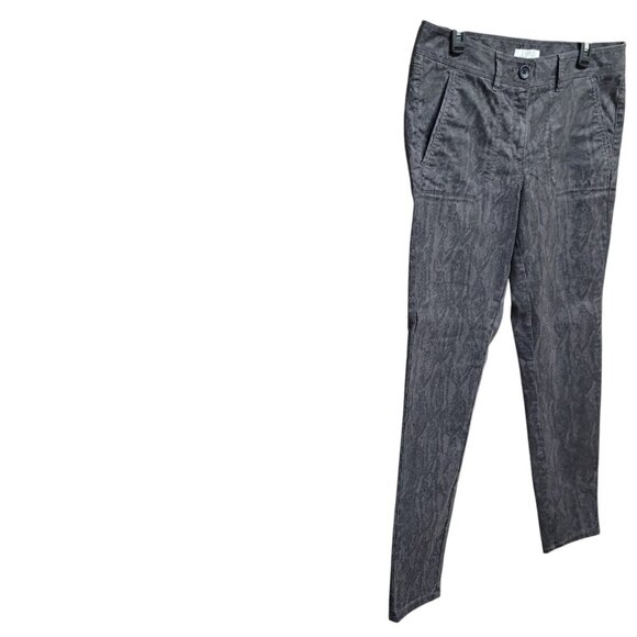 Ann Taylor LOFT Twill Stretch Pant Marisa Snake Print Black Grey Cargo Womens 10 - Picture 3 of 16